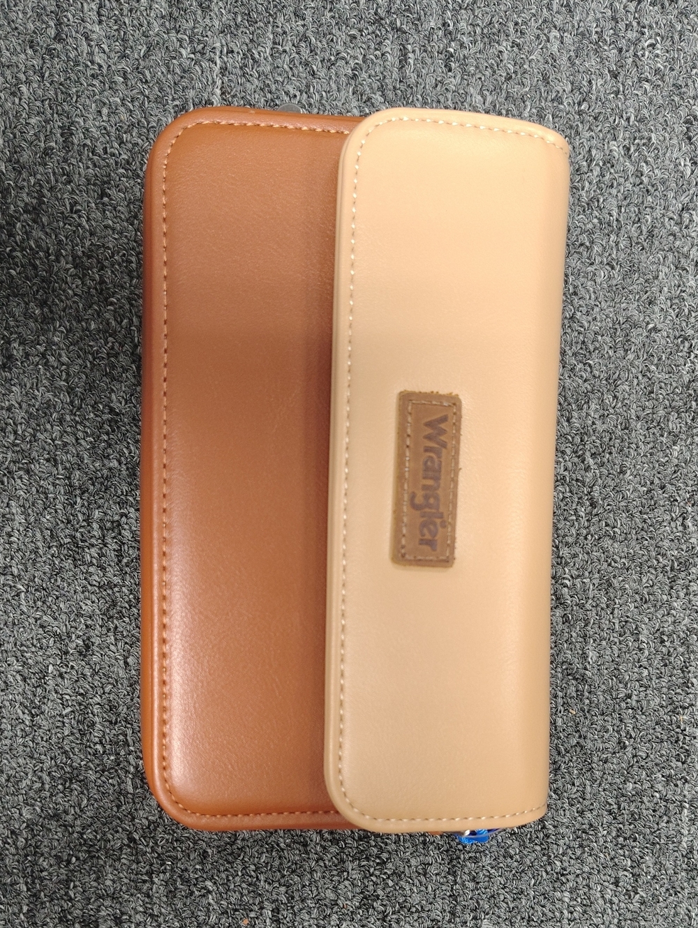 Wrangler Sunglass & Eyeglass Case Set in Camel and Light Tan